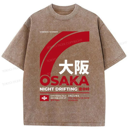 Tokyo-Tiger Osaka Night Japan Washed T-Shirt