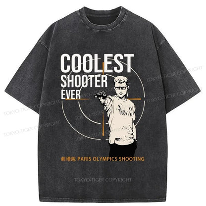 Tokyo-Tiger Coolest Shooter Ever Washed T-Shirt