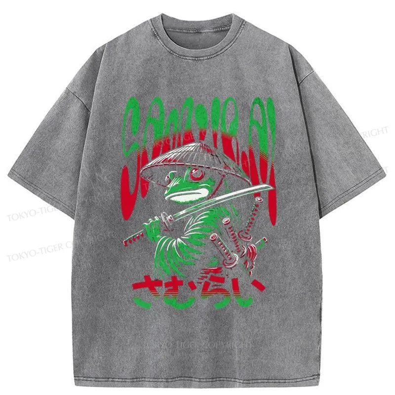 Tokyo-Tiger Frog Warrior Japanese Washed T-Shirt