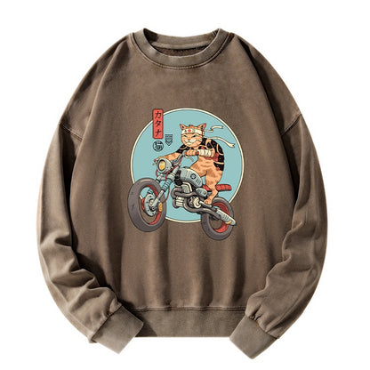 Tokyo-Tiger Catana Motorcycle Washed Sweatshirt