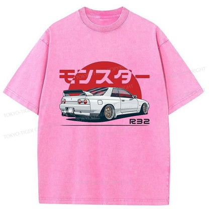 Tokyo-Tiger Monster. Skyline R32 GTR Washed T-Shirt