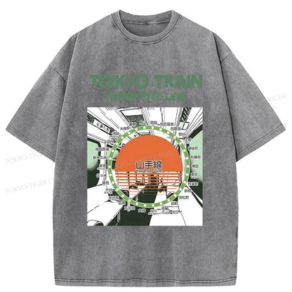 Tokyo-Tiger Yamanote Line Washed T-Shirt