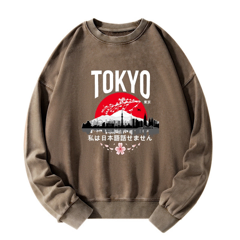 Tokyo-Tiger I don’t speak Japanese Washed Sweatshirt