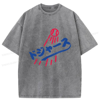 Tokyo-Tiger LA Dodgers Japanese Logo Washed T-Shirt