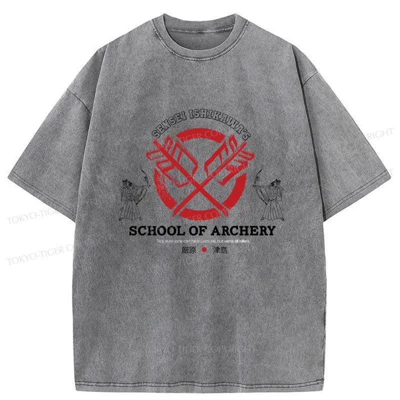 Tokyo-Tiger School Of Archery Japanese Washed T-Shirt