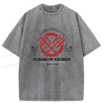 Tokyo-Tiger School Of Archery Japanese Washed T-Shirt