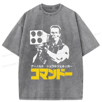 Tokyo-Tiger Commando In Japanese Washed T-Shirt