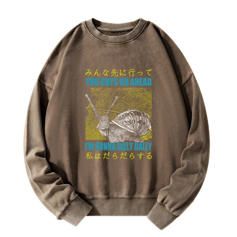 Tokyo-Tiger Slow Snail Japanese Washed Sweatshirt