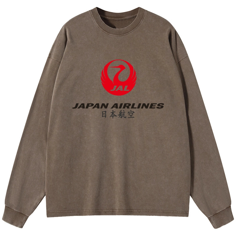 Tokyo-Tiger Japan Airlines Washed Long Sleeve T-Shirt