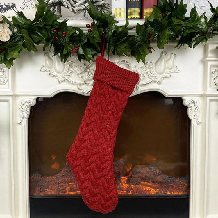 Tokyo-Tiger Long Knitted Yarn Red Christmas Stocking