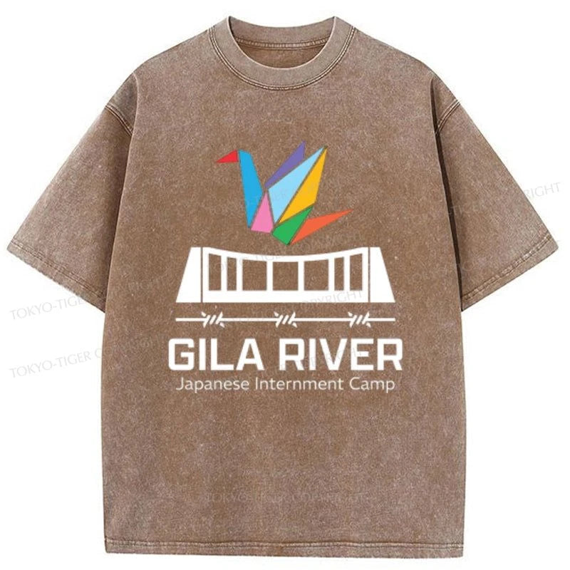 Tokyo-Tiger Gila River Japanese Internment Camp Washed T-Shirt