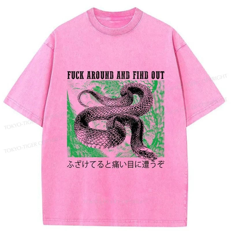 Tokyo-Tiger Cold And Heartless Snake Washed T-Shirt