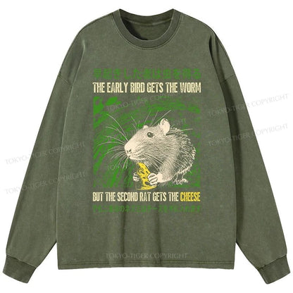 Tokyo-Tiger The Early Bird Gets The Worm Washed Long Sleeve T-Shirt