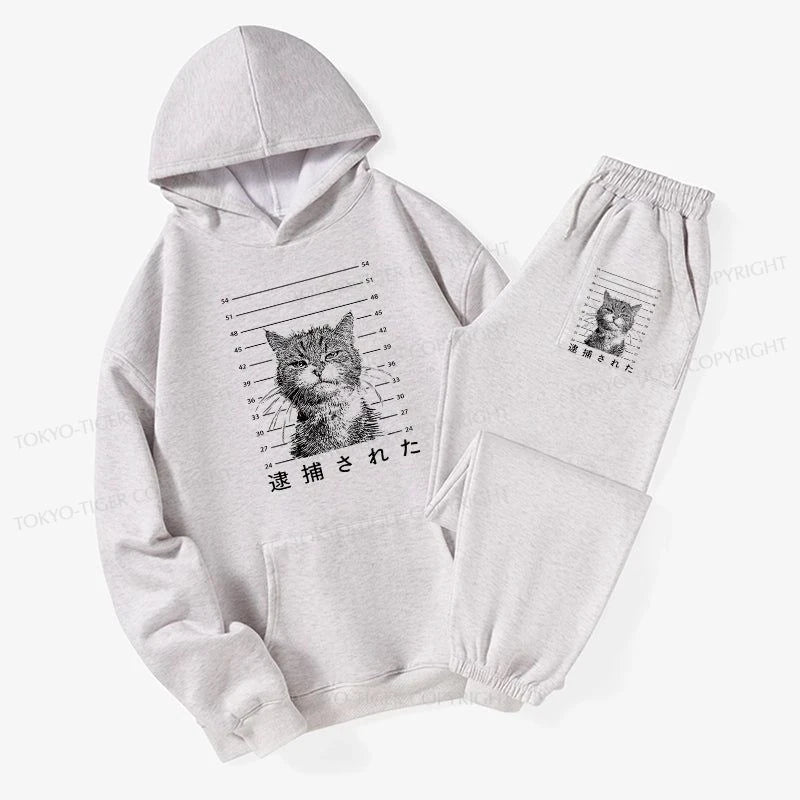 Tokyo-Tiger Cat That Was Arrested Fleece Lined Hoodie Set