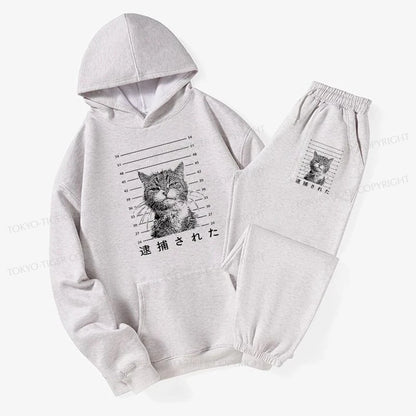 Tokyo-Tiger Cat That Was Arrested Fleece Lined Hoodie Set