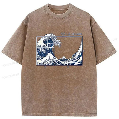 Tokyo-Tiger Ukiyoe Waves Japan Washed T-Shirt