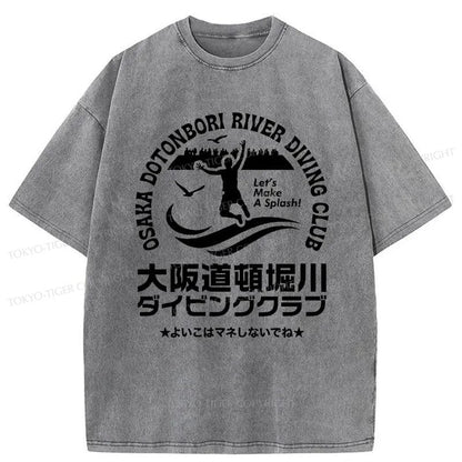 Tokyo-Tiger Osaka Dotonbori Diving Club Washed T-Shirt