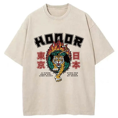 Tokyo-Tiger Japan Tiger Street Fire Washed T-Shirt