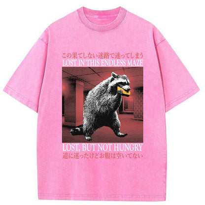 Tokyo-Tiger Lost in this Endless Maze Raccoon Washed T-Shirt