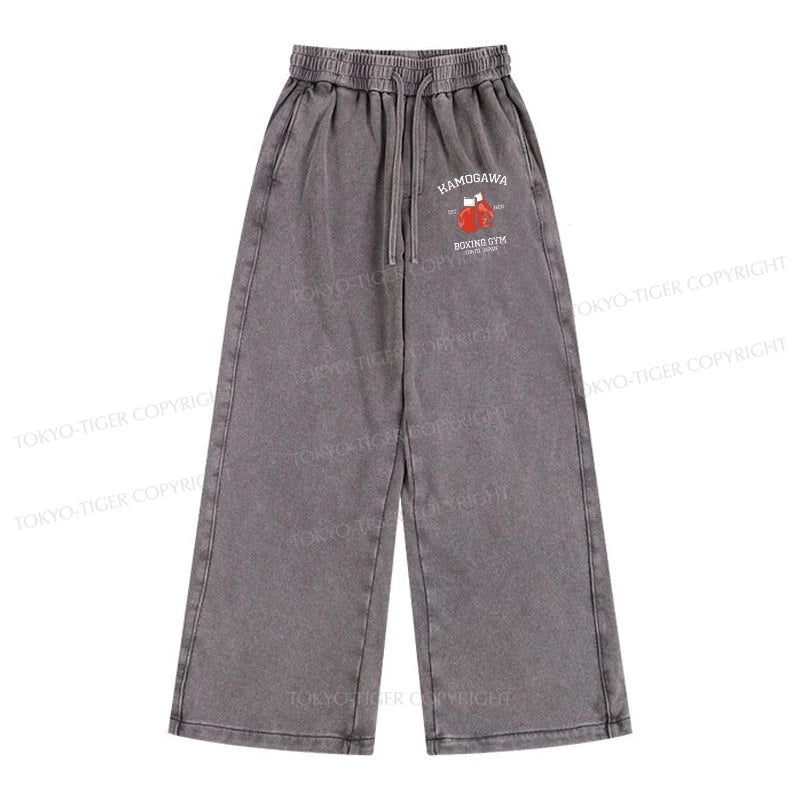 Tokyo-Tiger Retro Boxing Gloves Manga Anime Washed Sweatpants