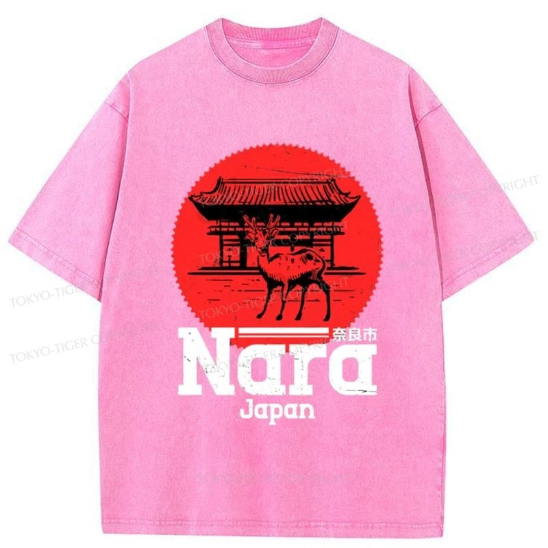 Tokyo-Tiger Nara Japan City Vintage Washed T-Shirt