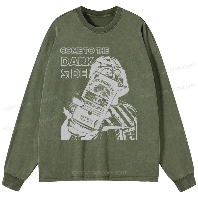 Tokyo-Tiger Kirin Beer Funny Japanese Washed Long Sleeve T-Shirt