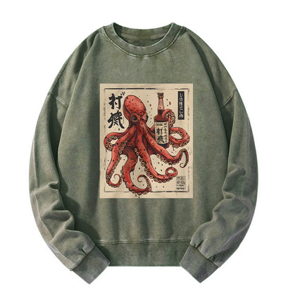 Tokyo-Tiger Osaka Saké Octopus Washed Sweatshirt