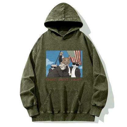 Tokyo-Tiger The Great Fight Cat Washed Hoodie