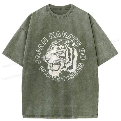 Tokyo-Tiger Vintage 90s Japan Karate Do White Tigers Washed T-Shirt