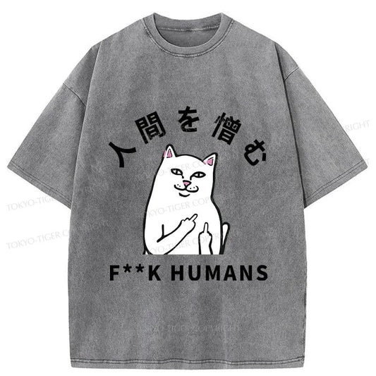 Tokyo-Tiger Cats That Hate People Washed T-Shirt