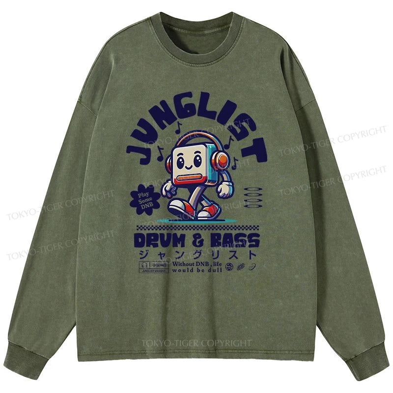 Tokyo-Tiger Junglist DNB Japan Washed Long Sleeve T-Shirt