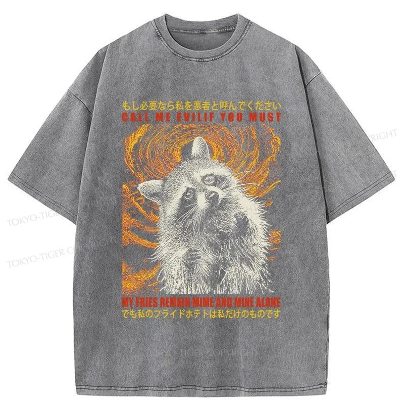 Tokyo-Tiger Greedy Raccoon Japanese Washed T-Shirt