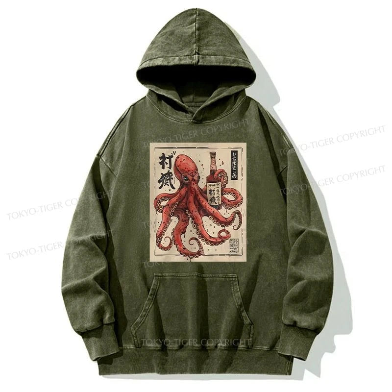 Tokyo-Tiger Osaka Saké Octopus Washed Hoodie