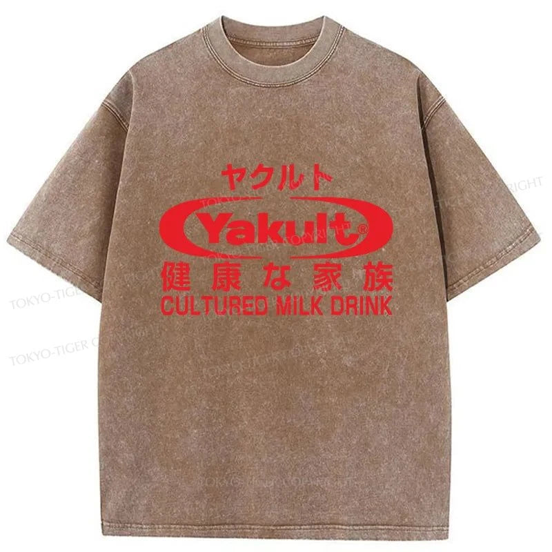 Tokyo-Tiger Yakult Logo Washed T-Shirt