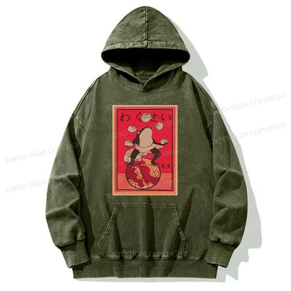 Tokyo-Tiger Wakusei Frog Funny Washed Hoodie