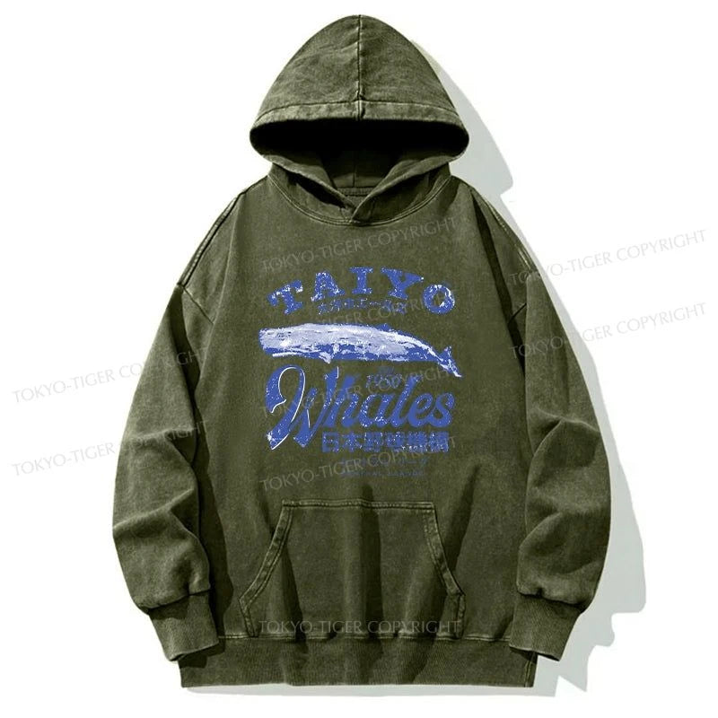 Tokyo-Tiger Japan Taiyo Whales Washed Hoodie