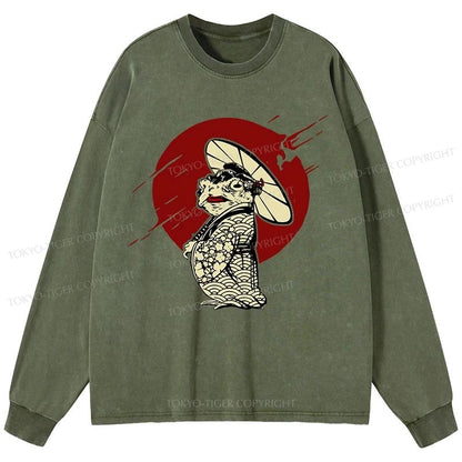 Tokyo-Tiger Frog Monster Washed Long Sleeve T-Shirt