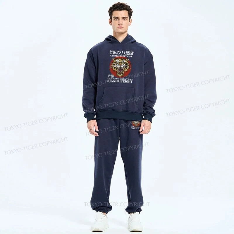 Tokyo-Tiger Retro Tiger Japanese Fleece Lined Hoodie Set