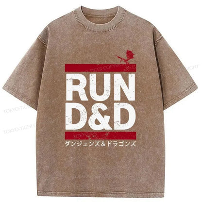 Tokyo-Tiger Run D&D Game Japanese Washed T-Shirt