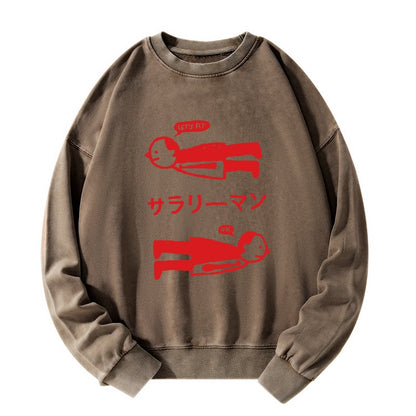 Tokyo-Tiger Let's Fly Office Worker Washed Sweatshirt