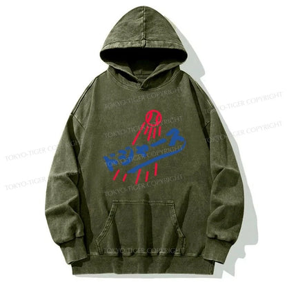 Tokyo-Tiger LA Dodgers Japanese Logo Washed Hoodie