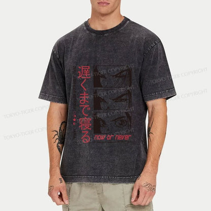 Tokyo-Tiger Now Or Never Japanese Washed T-Shirt