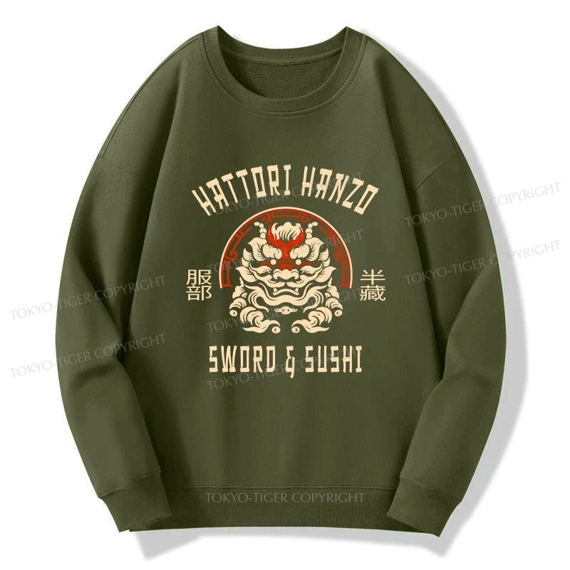 Tokyo-Tiger Hattori Hanzo Sword And Sushi Japanese Sweatshirt