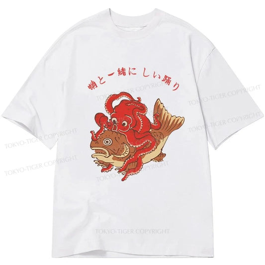 Tokyo-Tiger Octopus And Koi Dance Together Classic T-Shirt