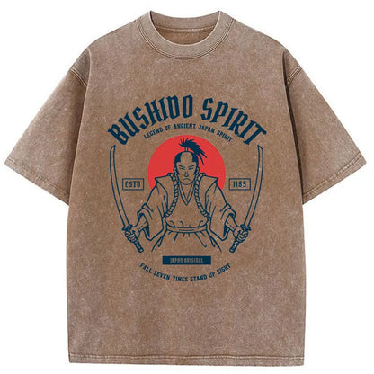 Tokyo-Tiger Samurai With Two Swords Washed T-Shirt
