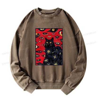 Tokyo-Tiger Mysterious Cat Washed Sweatshirt