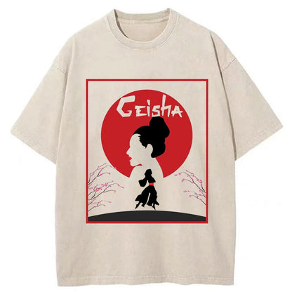 Tokyo-Tiger Japan Geisha Contour Washed T-Shirt