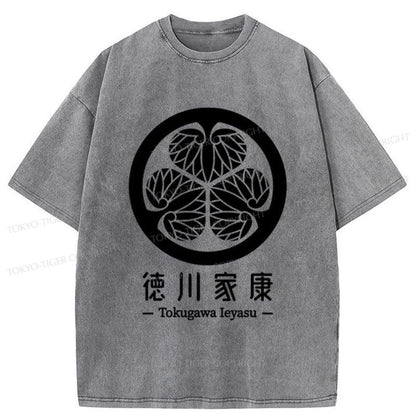 Tokyo-Tiger Tokugawa Ieyasu Kamon Family Washed T-Shirt