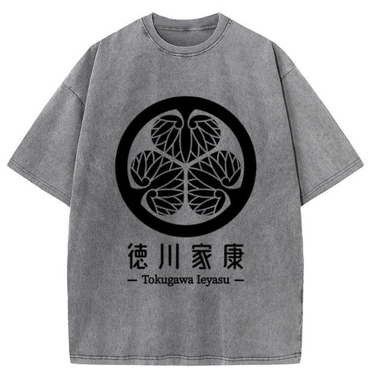 Tokyo-Tiger Tokugawa Ieyasu Kamon Family Washed T-Shirt