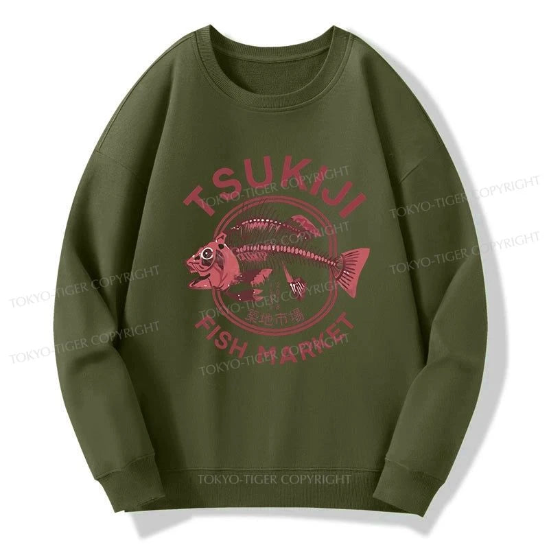 Tokyo-Tiger Tokyo Tsukiji Fish Market Vintage Japan Sweatshirt